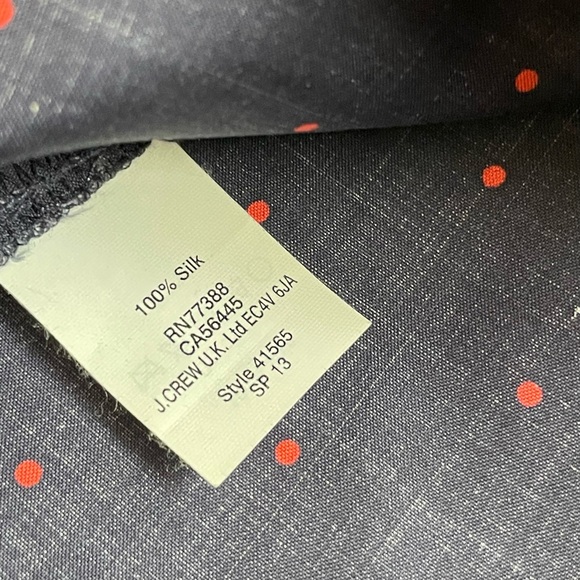 Jcrew, Red and navy blue silk top, size S - Picture 3 of 5